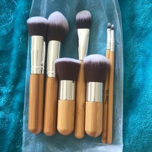 Set of unused makeup brushes